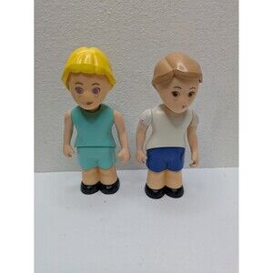 ☀️ 3/$20 Little Tikes Blonde Girl Sister Doll Brunette Boy White Blue Vintage